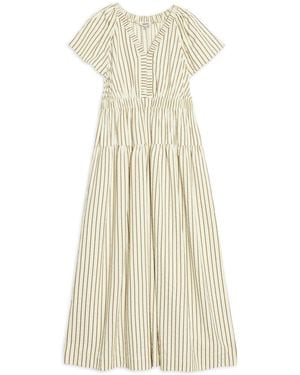Albaray Stripe V-Neck Dress - White