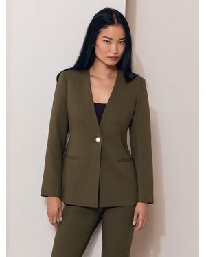Lipsy Collarless Blazer - Green