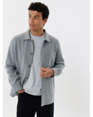 Threadbare Long Sleeve Button Up Shacket - Gray