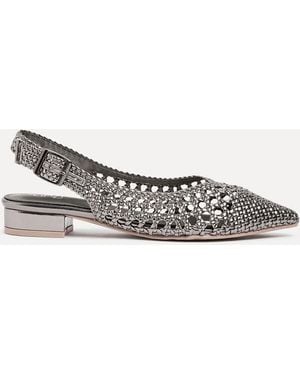 Linzi Carolina Low Heeled Woven Slingback Courts - White