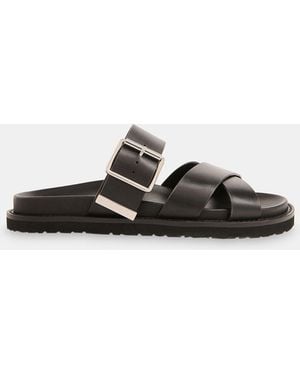 Whistles Celestine Buckle Detail Sliders - White