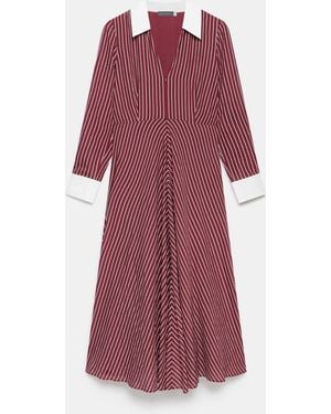 Mint Velvet Striped Maxi Shirt Dress - Purple