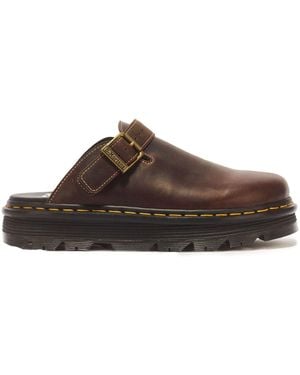 Dr. Martens Zebzag Crazy Horse Leather Mules - Brown