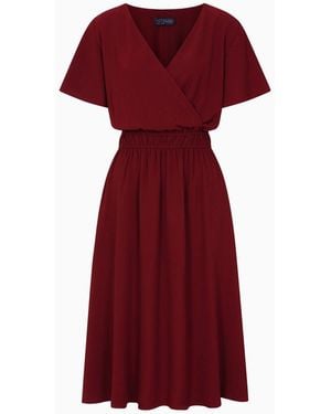 Hot Squash Chiffon Midi Dress - Red