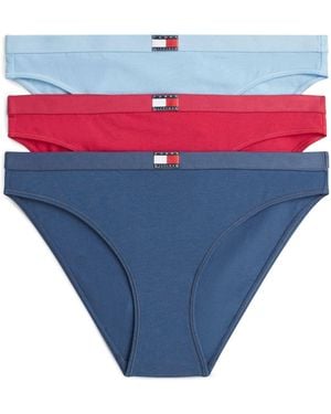 Tommy Hilfiger Heritage Flag Logo Briefs 3 Pack - Blue