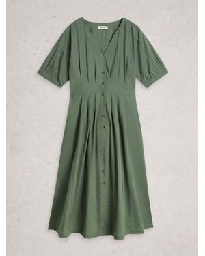 White Stuff Kate Linen Blend Dress - Green