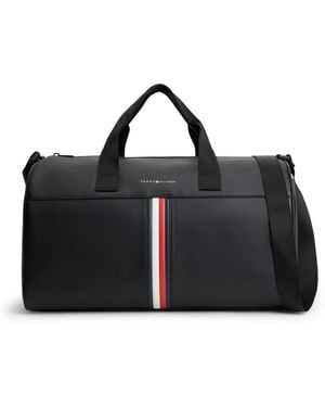 Tommy Hilfiger Metallic Logo Signature Tape Duffel Bag - Black