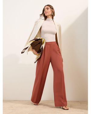 Friends Like These Rust Adjustable Waist Premium Wide Leg Pants - Red