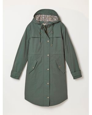 FatFace Inverness Long Raincoat - Green