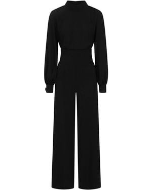 Hot Squash Wide Leg Jumpsuit With Blouson Sleeve - Black