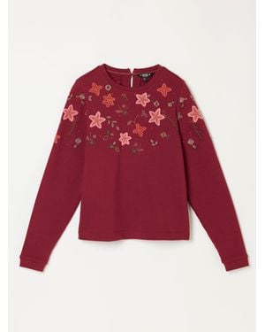 FatFace Jaz Embroidered Floral Crew Sweat Top