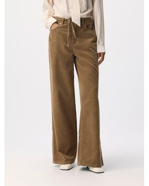 Object Cord Tie Waist Wide Leg Jeans - Natural