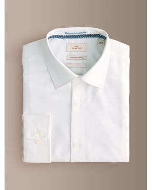 Next Slim Fit Signature Two-Fold Cotton Textured Smart Shirt - White