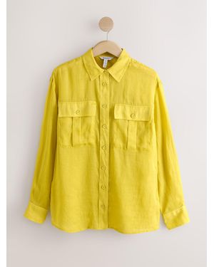Next N. Premium Sheer Utility Long Sleeve Shirt - Yellow