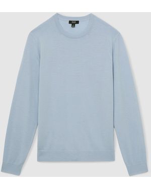 Reiss Wessex Rundhals-Pullover Aus Merinowolle - Blau