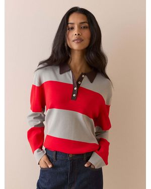 Nobody's Child Nobodys Child Full Needle Knit Polo Shirt - Red