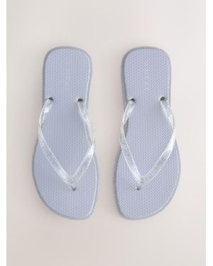 Next Square Toe Flip Flops - Blue