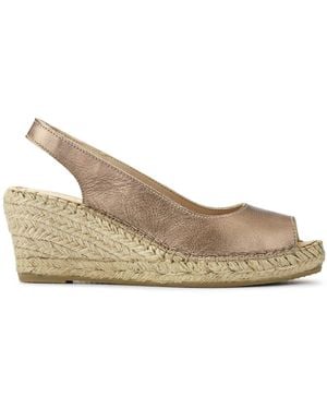 Jones Bootmaker Jones Bootmaker Leather Regular Fit Natural Rosanna Slingback Wedges - White