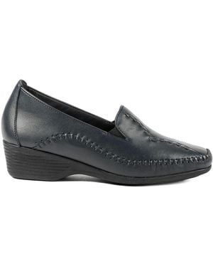 Pavers Leather Wedge Loafers - Gray