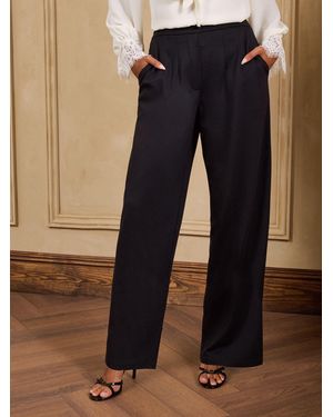 Love & Roses Tailored Ponte Barrel Leg Trousers - Blue