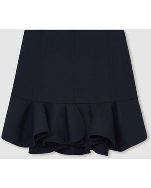 Reiss Ruffle-Hem Mini Skirt - Blue
