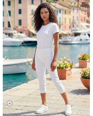 Roman Petite Cropped Stretch Capri Pants - Blue