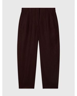 Whistles Petite Linen Barrel Leg Pants - Purple