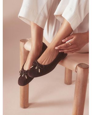 Ted Baker Leder-Ballerinas Mit Runder Zehenpartie Und Charm-Detail - Pink