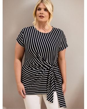 Live Unlimited Live Unlimited Jersey Tie Side Top - Black