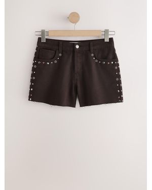 Next Raw Hem Denim Shorts - Multicolor