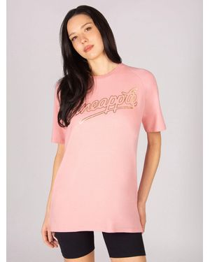 Pineapple Retro Boyfriend T-Shirt - Pink