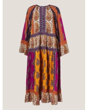 Monsoon Magdalena Paisley Print Midi Dress - Red