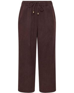 Evans Cotton Wide Leg Pants - Purple