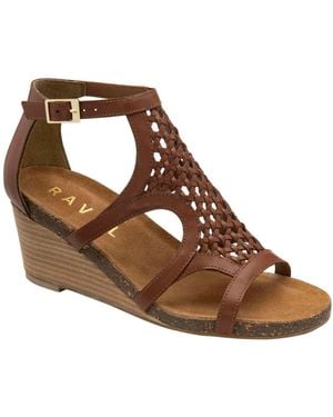 Ravel Leather Wedge Sandals - Brown
