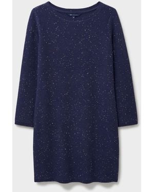 Crew Cara Knitted Glitterball Dress - Blue