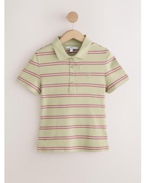 Next Fitted Short Sleeve Polo Top - Natural