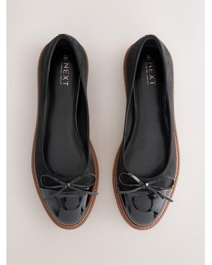 Next Forever Comfort Chunky Sole Bow Ballet Flats - Natur