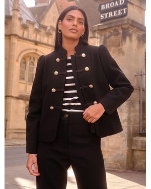 Love & Roses Wool Drummer Jacket - Black