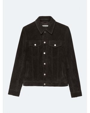 AllSaints Allsaints Chaiyo Suede Trucker Jackets - Black