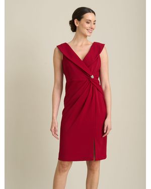 Gina Bacconi Solange Ruched Wrap Dress - Red