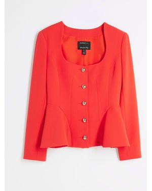 River Island Petite Peplum Button Front Blazer - Red