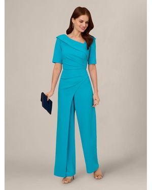 Adrianna Papell Knit Crepe Jumpsuit - Blue