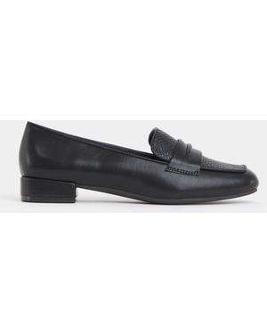 JD Williams Wide Fit Block Heel Loafers - Black