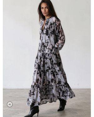Religion Sunrise Tiered Maxi Dress - Gray