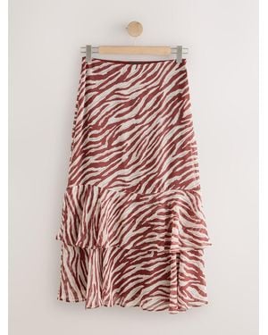 Next Ruffle Midi Skirt - Multicolor