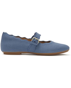 Fitflop Delicato Wave-Edge Canvas Mary Jane Shoes - Blau