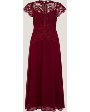 Monsoon Monica Lace Maxi Bridesmaid Dress - Red