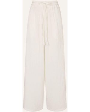 Accessorize Crinkle Beach 100% Cotton Trousers - White