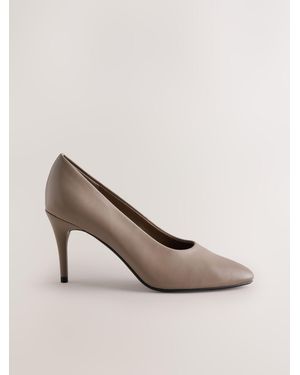Next Taupe Forever Comfort Amond Toe Highcut Court Heels - Natural