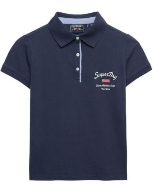 Superdry Athletic Essential Graphic Polo Shirt - Blue